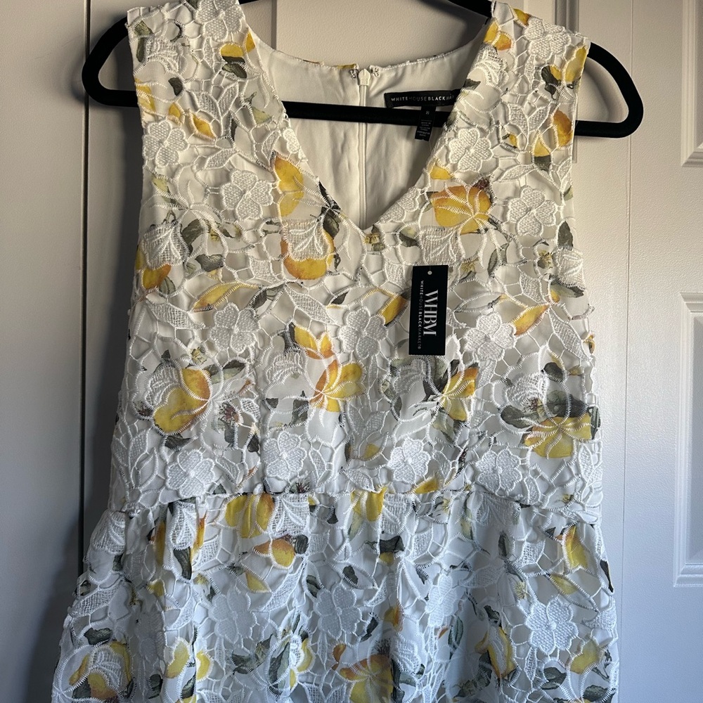 White House Black Market Cream Sleeveless V-Neck Midi Sundress